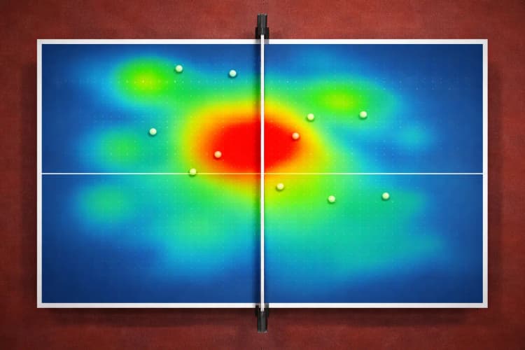 Shot placement heatmap